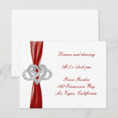 真っ赤な無限大ハートの結婚式披露宴カード エンクロージャーカード (正面/裏面)