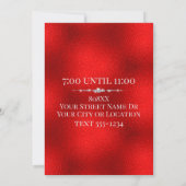 真っ赤な背景にゴージャスなVIPデザイン 招待状 (裏面)