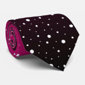 真っ赤な色と黒のグラデーションに白い水玉模様 ネクタイ (ロール)