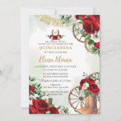 真っ赤な花柄チャロブーツ スイート16 キンセアニエラ 招待状 (正面)