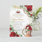 真っ赤な花柄チャロブーツ スイート16 キンセアニエラ 招待状 (スタンド正面)