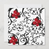 真っ赤な花 ゴシック スウィート16 バースデー インビテーション (裏面)