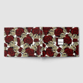 真っ赤な薔薇と髑髏 黒い花のゴシック 白 ゲストブック (全面)