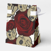 真っ赤な薔薇と髑髏 黒い花のゴシック 白 フェイバーボックス (裏面サイド)