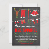 真っ赤な衣類を身に着けてクリスマスイブを楽しもう 招待状 (正面)