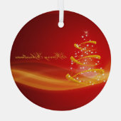 真っ赤な輝きのクリスマスツリー　メリークリスマス ガラスオーナメント (裏面)