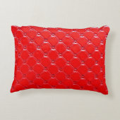 真っ赤な革の表皮。 アクセントクッション (裏面)