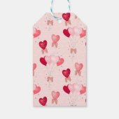 真っ赤な風船、ピンクの風船、ハッピーバレンタインデーのスクリプト ギフトタグ (裏面)