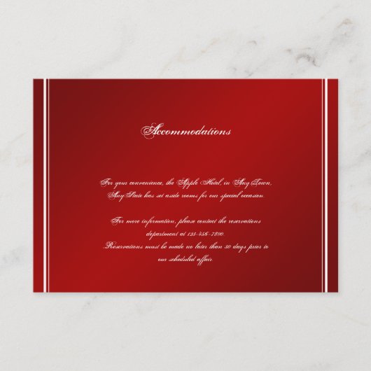 真っ赤な 白い 雪の結晶の 冬のウェディング 挿入 エンクロージャーカード (正面)