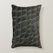 真っ黒なワニ革テクスチャ、クローズアップ  アクセントクッション (正面(垂直))