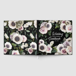 真っ黒な背景に白いアネモネ ゲストブック