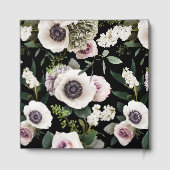 真っ黒な背景に白いアネモネ ゲストブック (裏面)