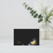 真っ黒な視線を放つアルファ猫 名刺 (スタンド正面)