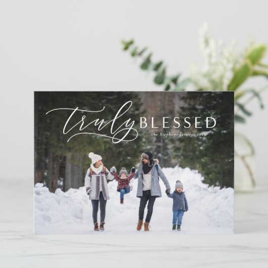 真に宗教的な賛美クリスマスの写真カード シーズンカード (スタンド正面)