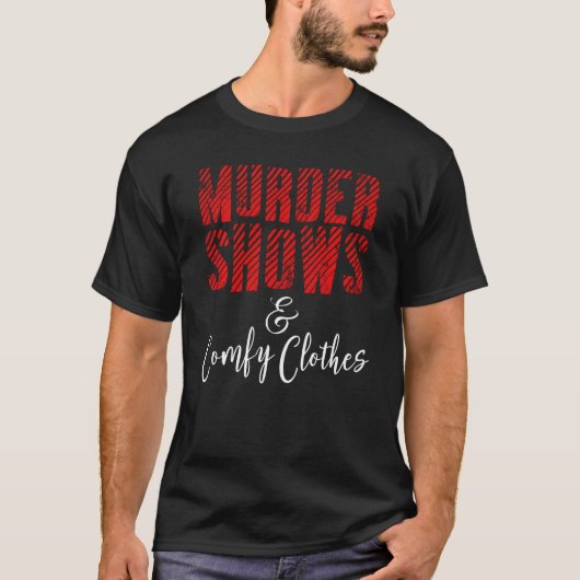 真のおもしろい犯罪ポッドキャスト殺人ショーCom Tシャツ (正面)