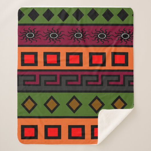 真のアフリカ族華美 シェルパブランケット (正面)