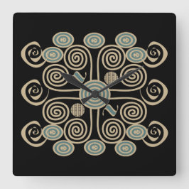 真のアフリカ族華美 スクエア壁時計