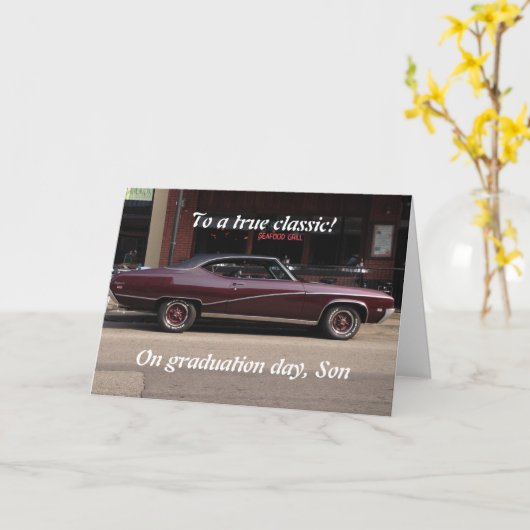 真のクラシック、卒業日に カード (黄色い花)