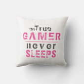 真のゲーマー決して眠らないピンクガールゲーマー クッション (裏面)