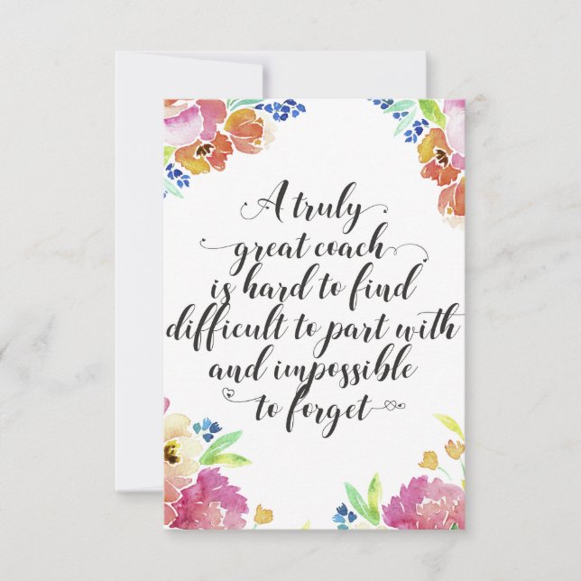 真のコーチ素晴らしー引用文コーチ感謝していユーギフト (正面)