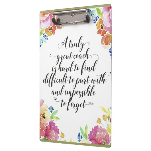 真のコーチ素晴らしー引用文コーチ感謝していユーギフト クリップボード (左)
