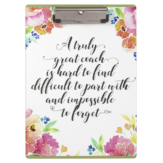 真のコーチ素晴らしー引用文コーチ感謝していユーギフト クリップボード (正面)