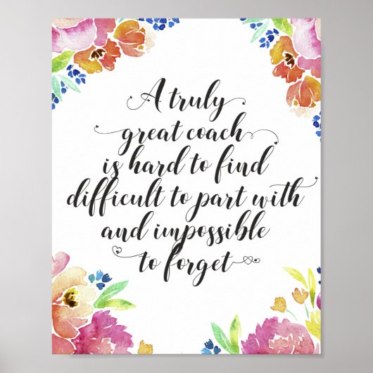 真のコーチ素晴らしー引用文コーチ感謝していユーギフト ポスター (正面)