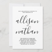 真のシンプルさ1 スクリプト シンプル ミニマル ウェディング 招待状 (正面)