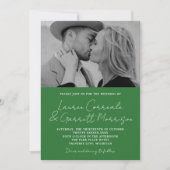 真のシンプルモダン3牧草地写真結婚の 招待状 (正面)
