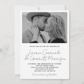 真のシンプルモダン3白黒結婚ズ 招待状 (正面)