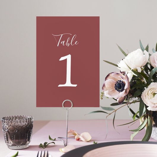 真のシンプル結婚1のMarsalaテーブル番号 テーブルナンバー