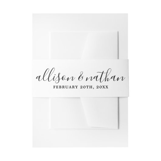 真のシンプル1花嫁結婚と花婿 招待状ベリーバンド (正面例)