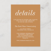 真のシンプル2アプリコットミニマ結婚リスト エンクロージャーカード (正面)