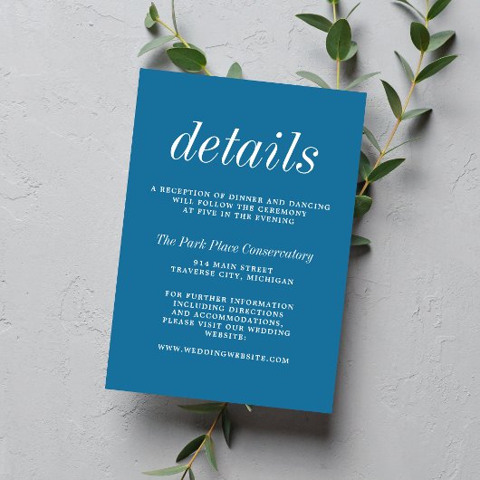 真のシンプル2ウィンターブルーミニマル結婚リスト エンクロージャーカード