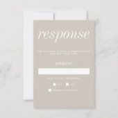 真のシンプル2オイスターミニマル結婚リスト 出欠カード (正面)