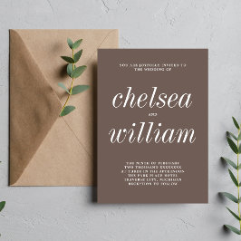 真のシンプル2キノコのミニマル結婚リスト 招待状