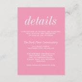 真のシンプル2バレエピンクミニマル結婚リスト エンクロージャーカード (正面)