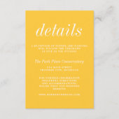 真のシンプル2マリゴールドミニマルイエロー結婚ズ エンクロージャーカード (正面)