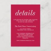 真のシンプル2ラズベリーミニマル結婚リスト エンクロージャーカード (正面)