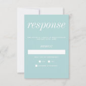 真のシンプル2海ミストミニマル結婚リスト 出欠カード (正面)