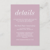 真のシンプル2藤パープル結婚ミニマルズ エンクロージャーカード (正面)