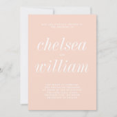 真のシンプル2赤面シンプルミニマル結婚リスト 招待状 (正面)