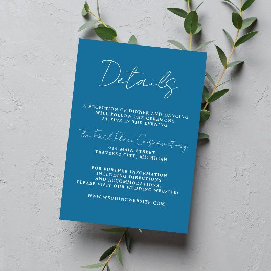 真のシンプル3スクリプトミニマル冬の結婚式 エンクロージャーカード