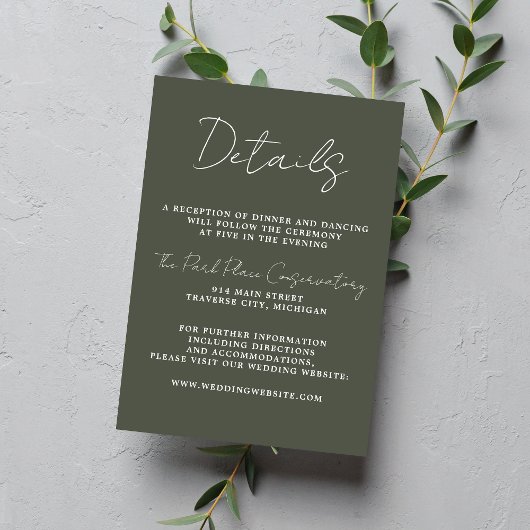 真のシンプル3スクリプトミニマル迷彩柄緑 エンクロージャーカード