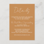 真のシンプル3スクリプミニマルトのア結婚プリコット エンクロージャーカード (正面)