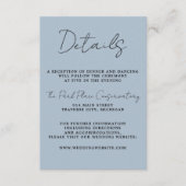 真のシンプル3スクリプミニマルトアイスブルー結婚ズ エンクロージャーカード (正面)