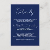 真のシンプル3スクリプミニマルトインクブルー結婚ズ エンクロージャーカード (正面)