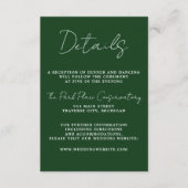 真のシンプル3スクリプミニマルトエバ結婚グリーン エンクロージャーカード (正面)