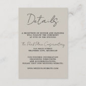 真のシンプル3スクリプミニマルト結婚オイスター エンクロージャーカード (正面)