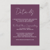 真のシンプル3スクリプミニマルト結婚グレープ エンクロージャーカード (正面)